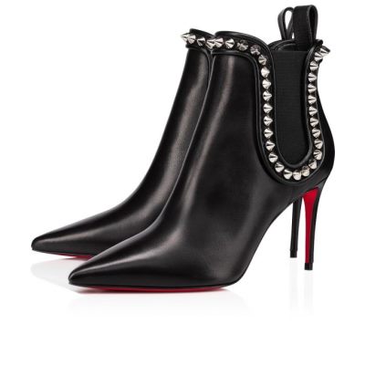 Christian Louboutin Capaboot 85 Calf Boots Støvler Dame Sort Sølv | DK-92277