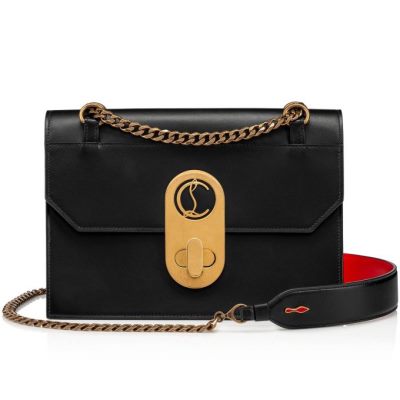 Christian Louboutin Elisa Large Classic Læder Cross Body Bags Cross Body Bags Dame Sort | DK-20717