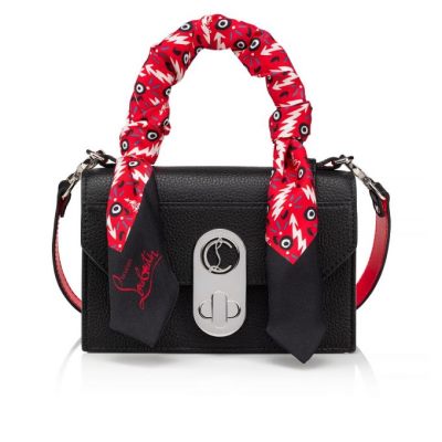 Christian Louboutin Elisa Top Handle Mini Classic Læder Top Handles Top Handles Dame Sort Rød Sølv | DK-41379