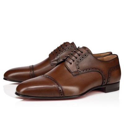 Christian Louboutin Eygeny 000 Havane Calf Derby Derby Herre Brune | DK-46845