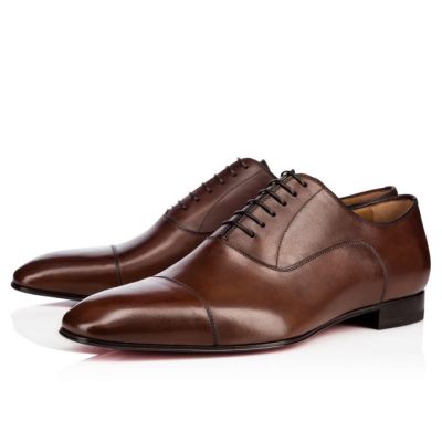 Christian Louboutin Greggo 000 Havane Calf Oxford Oxford Sko Herre Brune | DK-45264