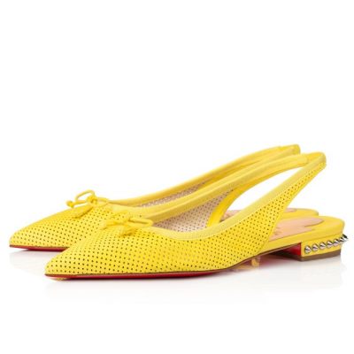 Christian Louboutin Hall Sling Ruskind Flats Flats Dame Gul | DK-34301