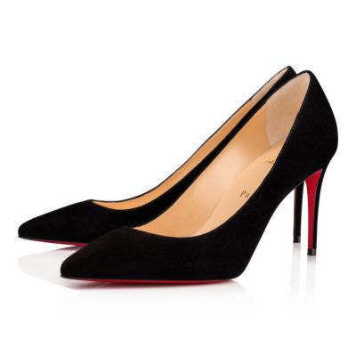 Christian Louboutin Kate 085 85 Veau Velours Pumps Pumps Dame Sort | DK-25615