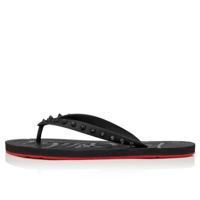 Christian Louboutin Loubi Flip 000 Pvc Sandals Espadrilles & Sandals Herre Sort | DK-40958