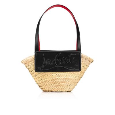 Christian Louboutin Loubishore Small Creative Fabric Basket Basket Dame Hvide Sort | DK-20413