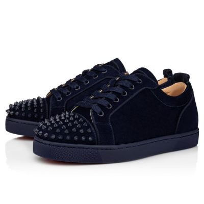 Christian Louboutin Louis Junior Sp 000 Mat Veau Velours Sneakers Sneakers Herre Dyb Blå | DK-44674