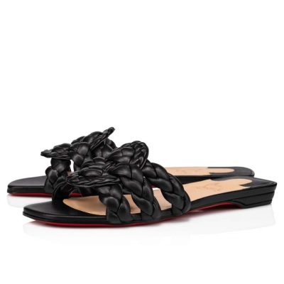 Christian Louboutin Marmela Nappa Flats Flats Dame Sort | DK-18525