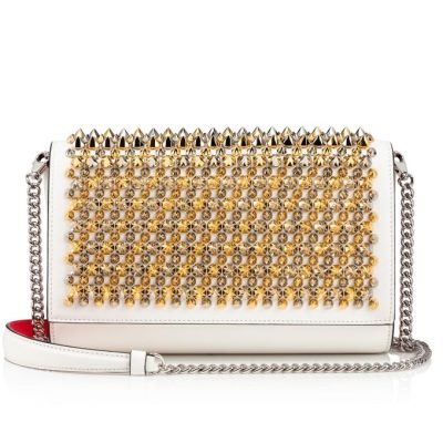 Christian Louboutin Paloma Clutch Classic Læder Cross Body Bags Cross Body Bags Dame Hvide Flerfarvede | DK-33311