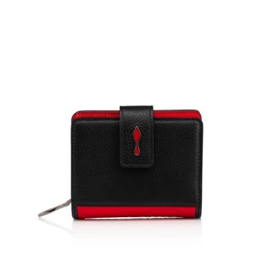 Christian Louboutin Paloma Mini Wallet Calf Emp/So Classic Læder Wallets Pung Dame Sort Rød | DK-52910