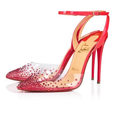 Christian Louboutin Spikaqueen 100 Pvc Sandals Sandaler Dame Lyserød | DK-47189