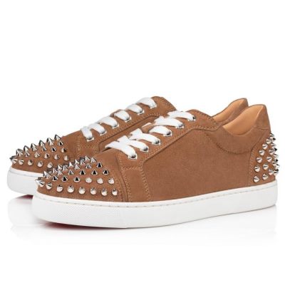 Christian Louboutin Vieira 2 Orlato Fennec Veau Velours Sneakers Sneakers Dame Khaki | DK-03691